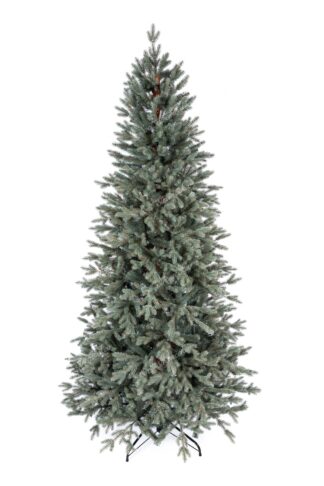 Umelý vianočný stromček 3D Smrek Ľadový Úzky. Vianočný stromček tyrkysovo-striebornej farby.