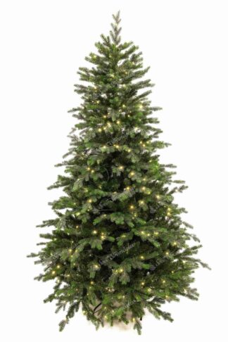 Umelý vianočný stromček 3D Smrek Taliansky LED má ihličie zelenej farby, konce vetvičiek sú svetlozelené