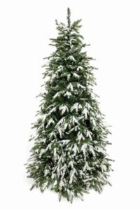 Umelý vianočný stromček 3D Smrek Zimný má na vetvičkách vrstvy snehu