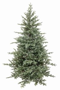 Umelý vianočný stromček FULL 3D Smrek Pichľavý má dlhšie a kratšie vetvičky a realistické 3D ihličie tmavozelenej farby.