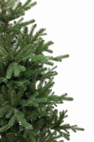 Detail vianočného stromčeka v kvetináči 3D Smrek Tirolský, ihličie má prirodzenú zelenú farbu.